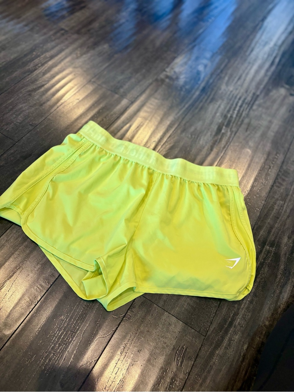 Gymshark Womens Neon Yellow Running Shorts Size XL
